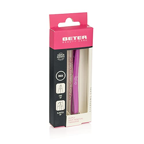 Beter – Pinza para depilar Duply de doble punta, inoxidable. Ideal para una depilación precisa y rápida de las cejas