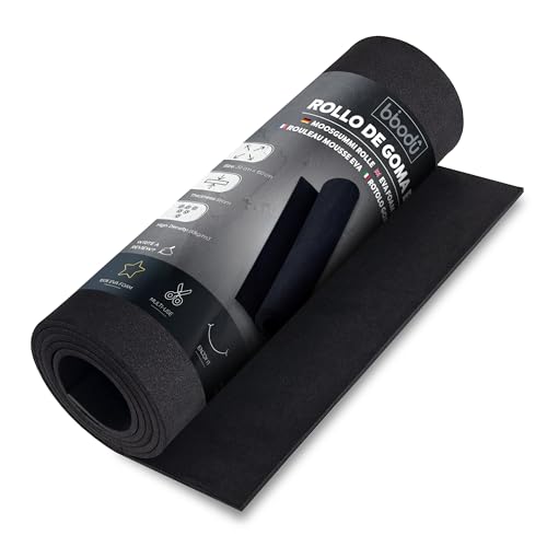 BIBODU Rollo Goma Eva Negra 5mm grosor | Tamaño 150 cm x 32cm, Densidad 80 kg/m3 | Goma Eva Color Negro para Manualidades DIY, Disfraces Cosplay, Halloween | Apto Niños y Niñas