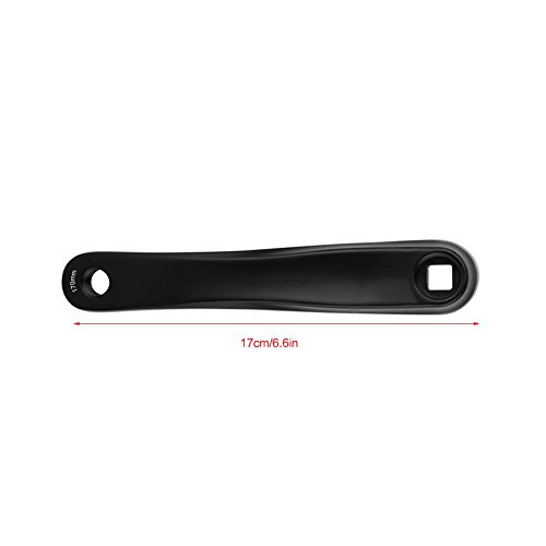 Bicicleta de Brazo de manivela, Accesorio Universal de Repuesto de manivela Simple de aleación de Aluminio para Bicicleta de 170 mm (Rhombic Hole-Negro)