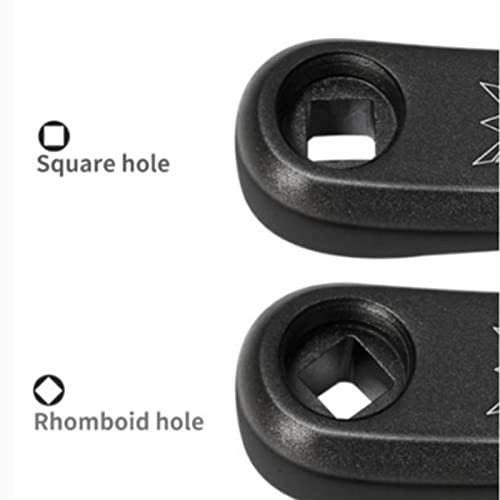 Bicicleta de Brazo de manivela, Accesorio Universal de Repuesto de manivela Simple de aleación de Aluminio para Bicicleta de 170 mm (Rhombic Hole-Negro)