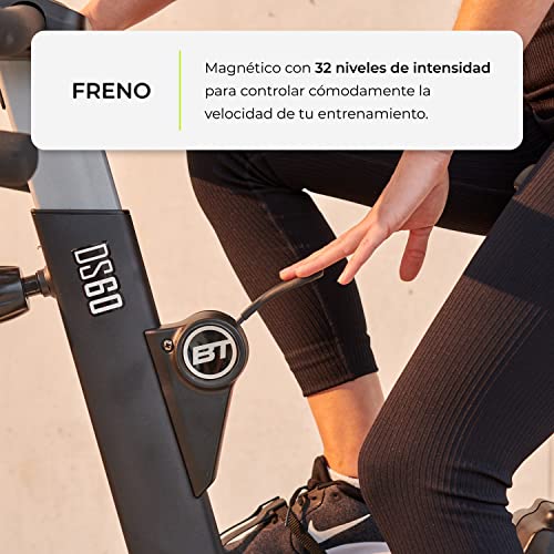 Bicicleta estatica con Bluetooth de Spinning. Indoor Bike Bluetooth para Entrenamiento en casa +22Kg de inercia - Bodytone DS60