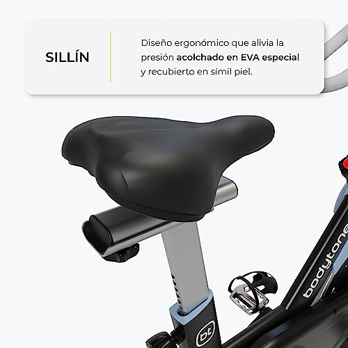 Bicicleta estática indoor magnética - Bicicleta estática spinning con volante de inercia de 16kg y ruedas de transporte – Bici spinning DS16 Bodytone