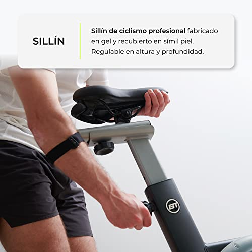 Bicicleta Estática Spinning con Conectividad a Apps - Bici estatica con volante de Inercia y Freno Magnético - Bicicleta spinning inteligente DS25+ Bodytone