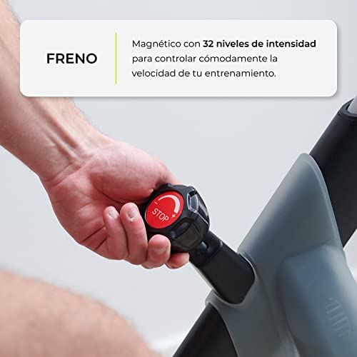 Bicicleta Estática Spinning con Conectividad a Apps - Bici estatica con volante de Inercia y Freno Magnético - Bicicleta spinning inteligente DS25+ Bodytone