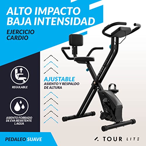 Bicicleta Estática Tour Lite Bluefin Fitness/Bicicleta para Casa/Fitness en Casa/Kinomap/Bicicleta Plegable para Casa/Consola/Bicicleta de Resistencia Magnética/Bicicleta Plegable