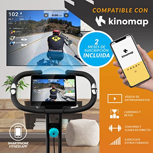 Bicicleta Estática Tour Lite Bluefin Fitness/Bicicleta para Casa/Fitness en Casa/Kinomap/Bicicleta Plegable para Casa/Consola/Bicicleta de Resistencia Magnética/Bicicleta Plegable