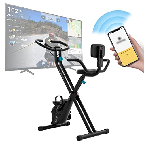 Bicicleta Estática Tour Lite Bluefin Fitness/Bicicleta para Casa/Fitness en Casa/Kinomap/Bicicleta Plegable para Casa/Consola/Bicicleta de Resistencia Magnética/Bicicleta Plegable