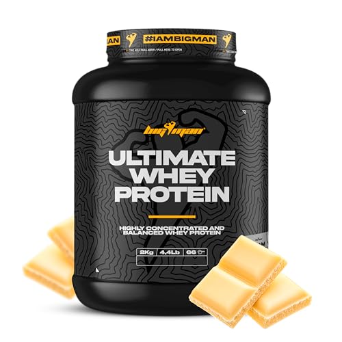 BigMan | Ultimate Whey 2kg (Chocolate Blanco) | Proteína Concentrada de Calidad | Bcaa y Glutamina | Gran Ganancia Muscular | Recuperación Deportiva | Tonificación Muscular