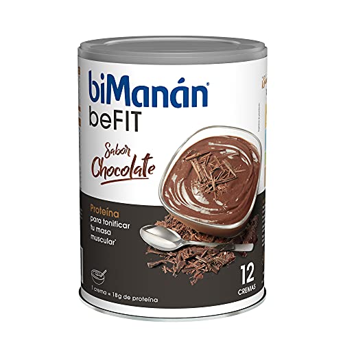 BIMANÁN BEFIT - CREMA HIPERPROTEICA SABOR CHOCOLATE - Exquisita Crema Sabor Chocolate - para Tonificar y Aumentar Masa Muscular - Producto Proteico con Textura Cremosa - 540g, 12 raciones