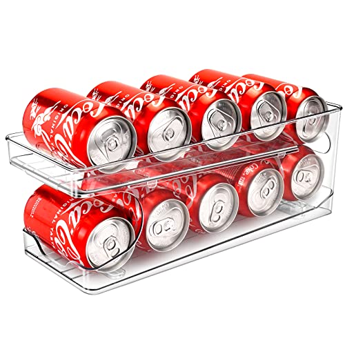 BingoHive Rodante Organizador De Latas Para Nevera Dispensador Latas Frigorífico Refrigerador Cocina Despensa Almacenamiento 10 latas de tamaño estándar de 330ML Cerveza Soda Refrescos Bebidas