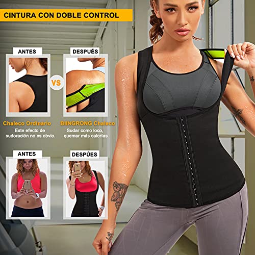 Bingrong Cinturón de Entrenamiento de Neopreno Faja Reductra Abdomen para Mujer el Chaleco Neopreno Sauna Mujer con Sudoración Compresión para Hacer Ejercicio Fitness Waist Trainer