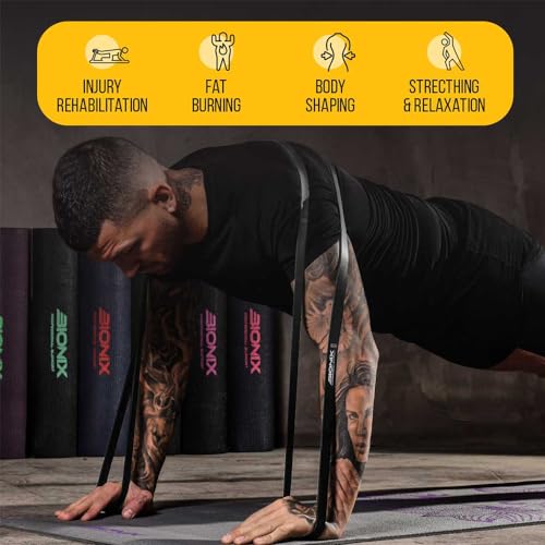 Bionix Bandas elásticas para dominadas - Bandas elásticas Gruesas, Pesadas y largas para dominadas, Crossfit, Powerlifting, Yoga, Estiramientos - Ayuda en el Entrenamiento