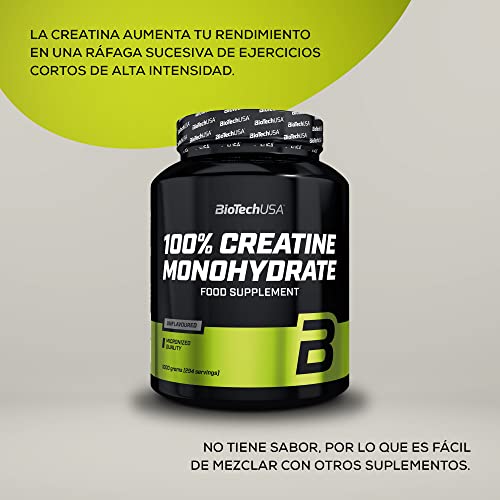 BioTechUSA 100% Creatine Monohydrate | Creatina de Grado Farmacéutico | Micronizada | Vegana | Libre de Gluteni, 300 g