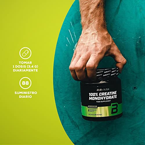 BioTechUSA 100% Creatine Monohydrate | Creatina de Grado Farmacéutico | Micronizada | Vegana | Libre de Gluteni, 300 g