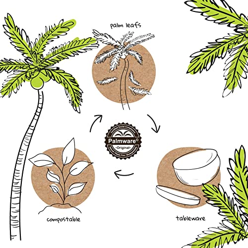 BIOZOYG Palmware - Cuenco hoja de palma para aperitivos I vajilla desechable biodegradable y compostable I cuencos para servir Salsa aperitivos y mas I 200 piezas cuenco fiesta tipo barco 30 cm