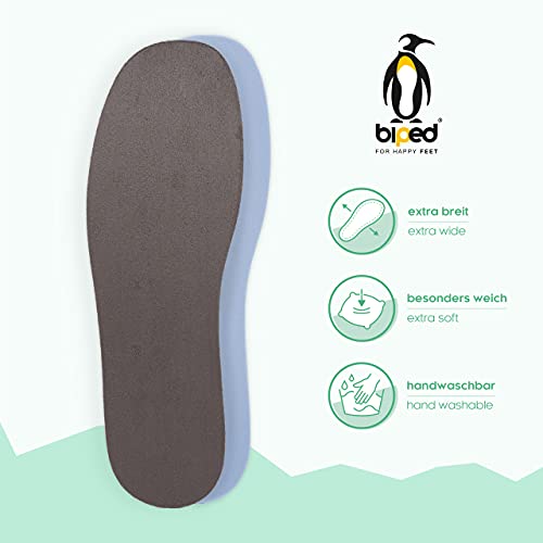 biped 2 pares de plantillas de espuma Memory - extraanchas – extrasuaves con capa de microterciopelo - amortiguación Memory Foam para una pisada agradable z2476(44-45)