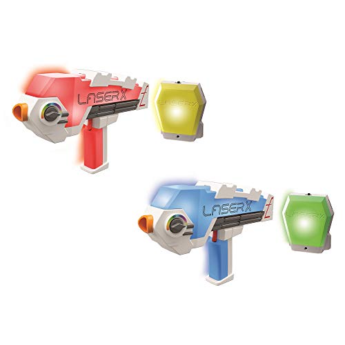 Bizak Laser X Revolution Double Blaster – pistola laser largo alcance, con recarga rápida y chalecos, regalo para niños y niñas a partir de 6 años (62948046)