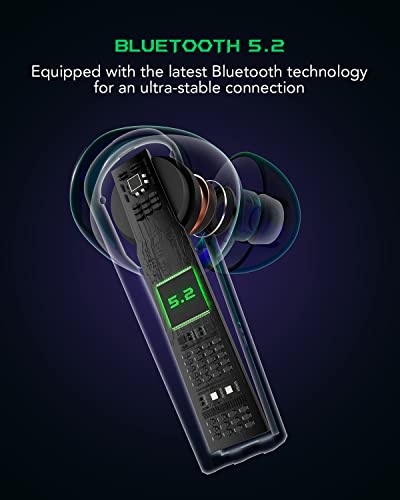 Black Shark Auriculares Inalambricos con Latencia Ultrabaja de 35ms, Auriculares con Sonido Premium, Bluetooth 5.2, 4 Micrófonos Hiperclaros, Resistente al agua IPX5, Tiempo de Juego de 20h