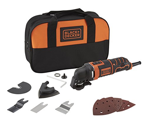 BLACK+DECKER MT300SA2 Multiherramienta oscilante 300W 22.000 RPM incluye 12 accesorios y bolsa de transporte