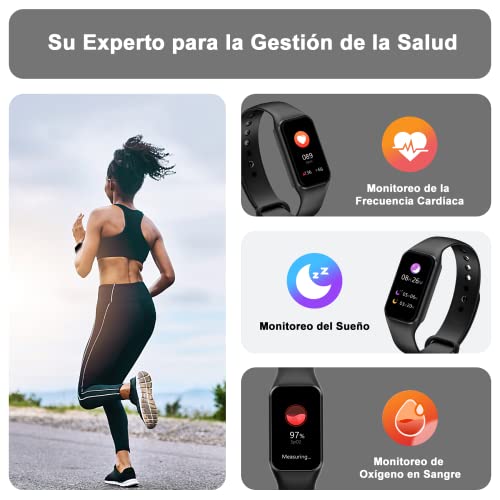 Blackview Smartwatch, Reloj Inteligente Hombre Mujer - Oxímetro(SpO2) Caloría Podómetro Sueño Pulsometro | Pantalla de 1,47 Pulgadas, iP68 Impermeable, Pulsera Actividad Compatible con Android e iOS