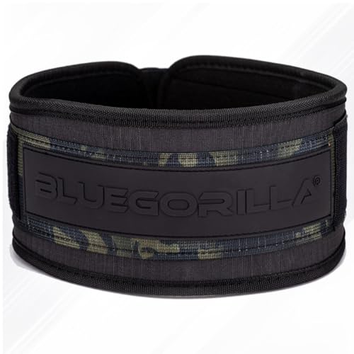 BLUEGORILLA Cinturón Lumbar Gym. Levantamiento de Pesas y Entrenamiento. Sentadillas, Peso Muerto, zancadas, Powerlifting,Crossfit y Fitness. Parches. Diseñado para Altas Cargas.