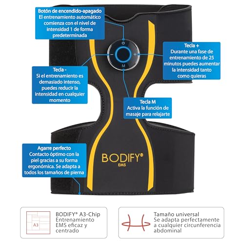 ¡Bodify® EMS Entrenador de Piernas Pro - Estimulación dirigida de los músculos de Las piernas! - Dispositivo de estimulación de los músculos de los Muslos - Entrenador Muscular EL Original