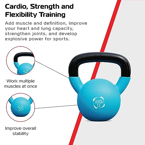 Body Revolution Neopreno Pesa Rusa – Revestido de Goma Hierro Fundido Kettlebells -Gama De Pesos y Tamaños Se Vende por Separado - 8kg