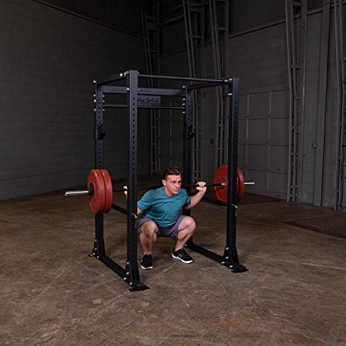 Body-Solid GPR400 Power Rack con capacidad de peso de 100 libras para sentadillas, levantamiento de peso y entrenamiento de levantamiento de pesas, negro