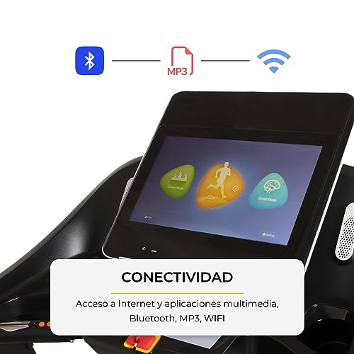 Bodytone - Cinta de Correr Plegable Acceso a Internet | 18 Posiciones Inclinación Eléctrica | Cinta de Andar Velocidad Ajustable hasta 22 Km/H | DT22W