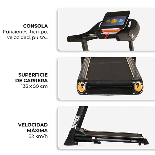 Bodytone - Cinta de Correr Plegable Acceso a Internet | 18 Posiciones Inclinación Eléctrica | Cinta de Andar Velocidad Ajustable hasta 22 Km/H | DT22W