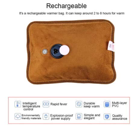 Bolsa de Agua Caliente Eléctrica Recargable y Portable eficaz para Aliviar Dolores musculares y Cama Caliente recargable en 15 minutos (Morado)