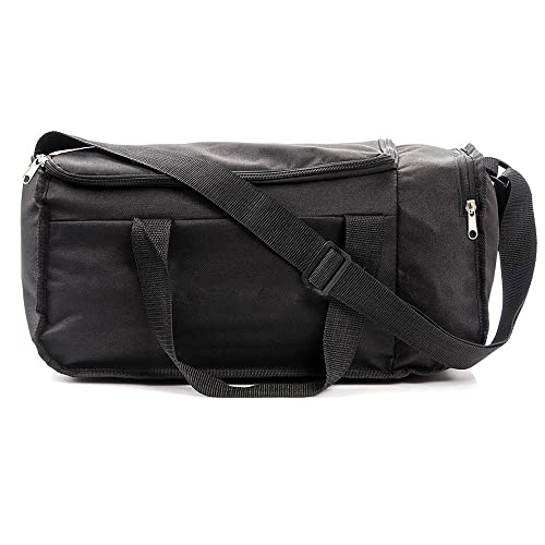 Bolsa de Deporte Gimnasio Fitness Viaje Vacaciones Deportiva - Bolso Universal con Bandolera - Bolsa plegada Ideal para jóvenes y Adultos, Hombre y Mujer 20L y 40L (Negro2, 40 L)