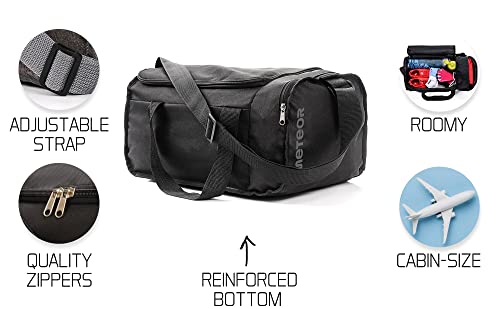 Bolsa de Deporte Gimnasio Fitness Viaje Vacaciones Deportiva - Bolso Universal con Bandolera - Bolsa plegada Ideal para jóvenes y Adultos, Hombre y Mujer 20L y 40L (Negro2, 40 L)