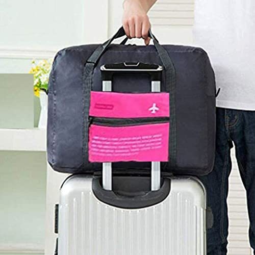 Bolsa de lona de viaje plegable, bolso de viaje de nylon impermeable para mujeres equipaje de transporte de la bolsa de transporte ligero para las vacaciones, la salida, el gimnasio, la rosa roja