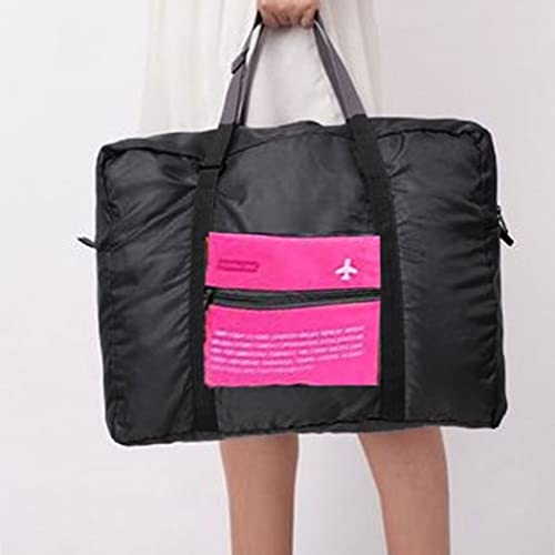 Bolsa de lona de viaje plegable, bolso de viaje de nylon impermeable para mujeres equipaje de transporte de la bolsa de transporte ligero para las vacaciones, la salida, el gimnasio, la rosa roja