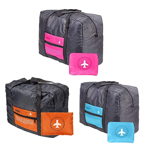 Bolsa de lona de viaje plegable, bolso de viaje de nylon impermeable para mujeres equipaje de transporte de la bolsa de transporte ligero para las vacaciones, la salida, el gimnasio, la rosa roja