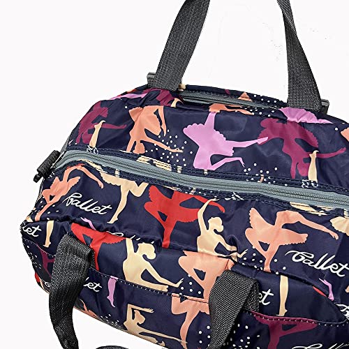 Bolsa de lona para niños y niñas, para danza de ballet, práctica, deportes, animadoras, gimnasia, fin de semana, viaje corto durante la noche, tamaño de mano, M, bolsa de baile para niñas lindo