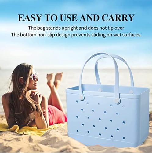 Bolsa de playa impermeable de EVA, Forrader, bolsas de viaje de goma a prueba de arena, bolso de gran tamaño para deportes, gimnasio, viajes, mercado al aire libre, Blanco, X-Large