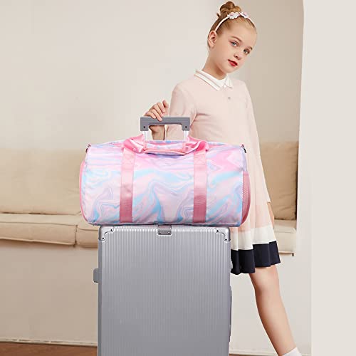 Bolsa de Viaje Niña Bolsa de Deporte Chica Bolsas de Baile Niña Mujer Bolsa de Gimnasia,Bolsa de Viaje con Bolsillo Impermeable y Compartimento Zapatos,para Gimnasia,Natación, Lección de Tenis