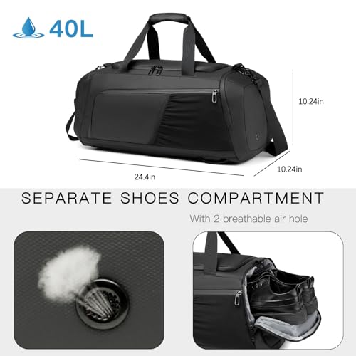 Bolsa Deporte Fitness Mochila Función y Compartimento para Zapatos Separada Seco y Humedo Bolsa húmeda Impermeable 40L Deportivo Viaje Gimnasio Natacion Fin de Semana Travel Duffle Bag