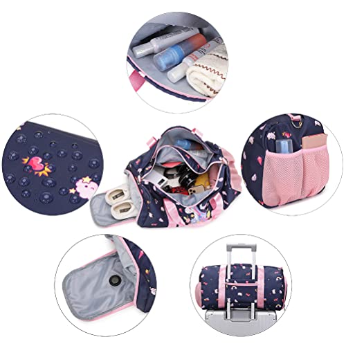 Bolsa Deporte para Infantil Niños Unicornio Bolso de Fin de Semana Niña Bolsa de Baile Chicas Bolso Deportivo Bolsas de Hombro para Gimnasio Viajes Gimnasia