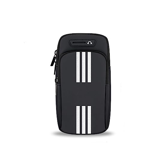 Bolsa para Brazos,Brazalete Movil Correr Deportivo, Móvil Bolsa para–Brazos Fundas Impermeable con Orificio Auriculares, Brazalete Porta Movil Running para Deporte,Aire Libre,Fitness. (Negro)