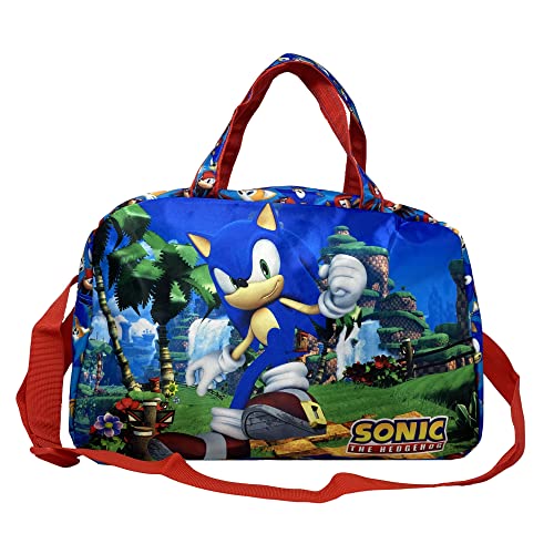 Bolsa Sonic, Correa Ajustable, Dos Asas, Bolso, Bolsa, Gimnasio, Viajes, 40 x 26 x 21 cm, Azul - SN4359MC