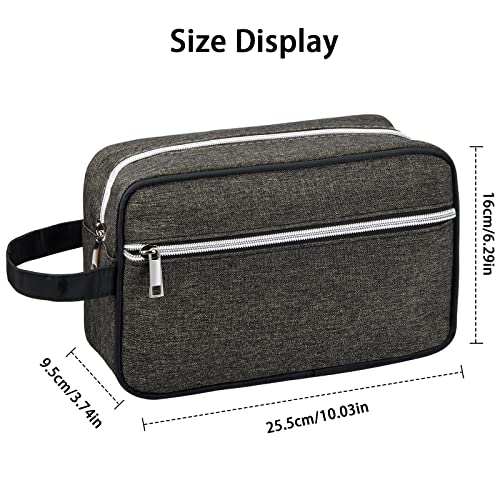 Bolsas de Aseo, Neceser De Viaje, Neceser Maquillaje Resistente Las Manchas con Gancho Colgante para Mujer y Hombre, Bolsa de Aseo Colgantes para Viajes, Gimnasio, Negocios y Vacaciones（Gris）