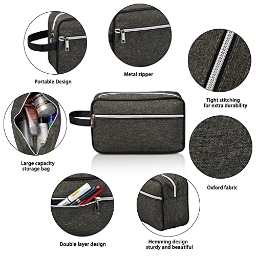 Bolsas de Aseo, Neceser De Viaje, Neceser Maquillaje Resistente Las Manchas con Gancho Colgante para Mujer y Hombre, Bolsa de Aseo Colgantes para Viajes, Gimnasio, Negocios y Vacaciones（Gris）