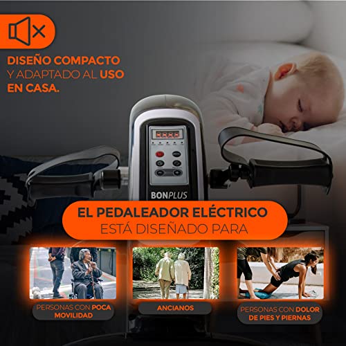 Bonplus BP | Mini Bicicleta Eléctrica | Pedaleador Eléctrico | Gimnasia Pasiva | 12 Niveles de Velocidad | Mando a Distancia | Bidireccional | 5 Modos | Movimiento Automático | Rehabilitación