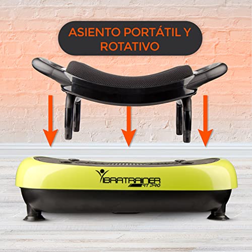 Bonplus BP | Plataforma Vibratoria de Fitness | con Asiento Profesional de Fitness | Incluye Bandas Tensoras y Mando a Distancia | Pantalla LCD | Entrena Todo el Cuerpo | Potencia 200W | Fitness