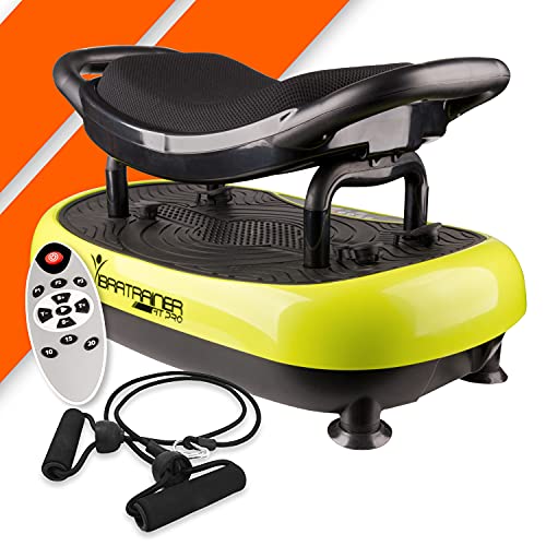 Bonplus BP | Plataforma Vibratoria de Fitness | con Asiento Profesional de Fitness | Incluye Bandas Tensoras y Mando a Distancia | Pantalla LCD | Entrena Todo el Cuerpo | Potencia 200W | Fitness