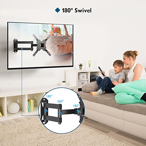 BONTEC Soporte TV Pared para Televisiones de LED LCD OLED de 13-42 Pulgadas, Soporte Pared TV de Inclinación, Giro y 360 °Rotación de hasta 20 kg, Máx. VESA 200x200mm, con Tornillos de Seguridad