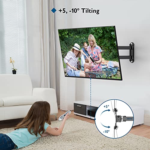 BONTEC Soporte TV Pared para Televisiones de LED LCD OLED de 13-42 Pulgadas, Soporte Pared TV de Inclinación, Giro y 360 °Rotación de hasta 20 kg, Máx. VESA 200x200mm, con Tornillos de Seguridad